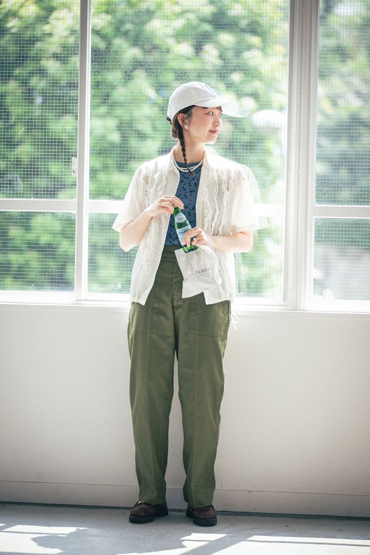 はじめましてMaruruです！カーゴパンツをあえて甘く着るのがお気に入り【FUDGE FRIEND おしゃれさんの毎日コーディネート vol.571｜Maruru】