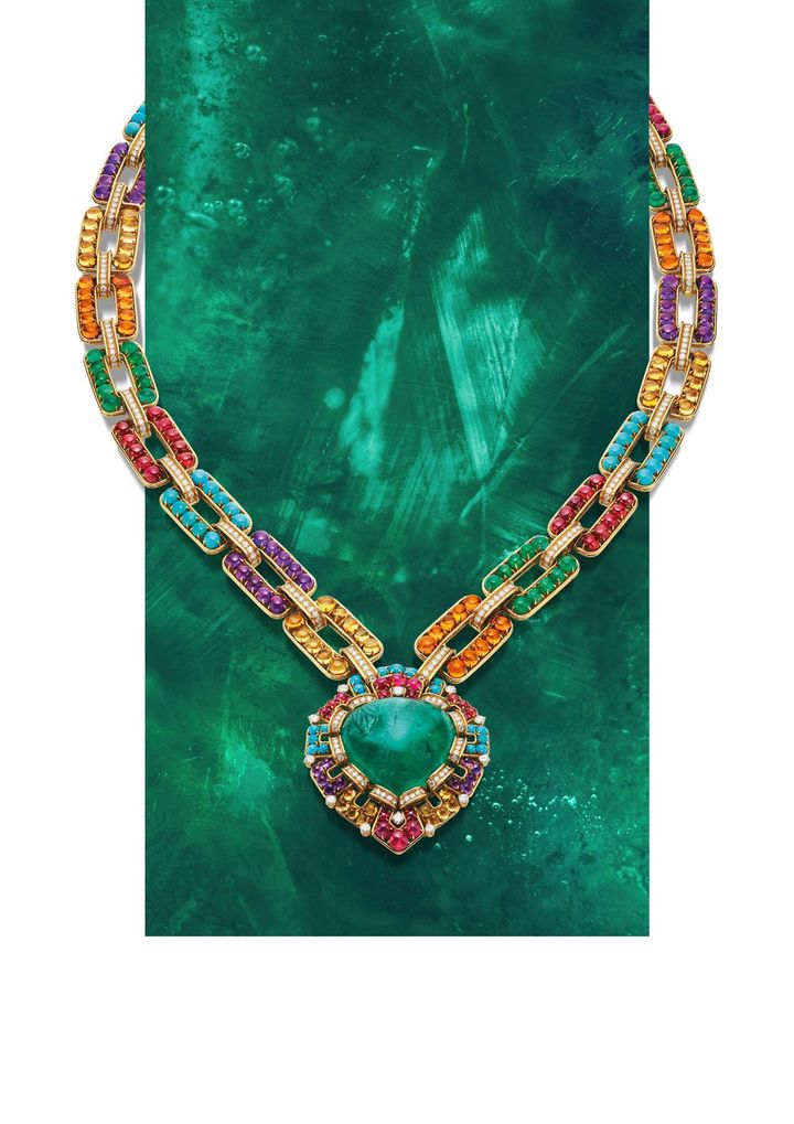 《コンバーチブル・ソートワール＝ブレスレット》 ゴールド、アメシスト、ターコイズ、シトリン、ルビー、エメラルド、ダイヤモンド 1969年頃 ブルガリ・ヘリテージ・コレクション