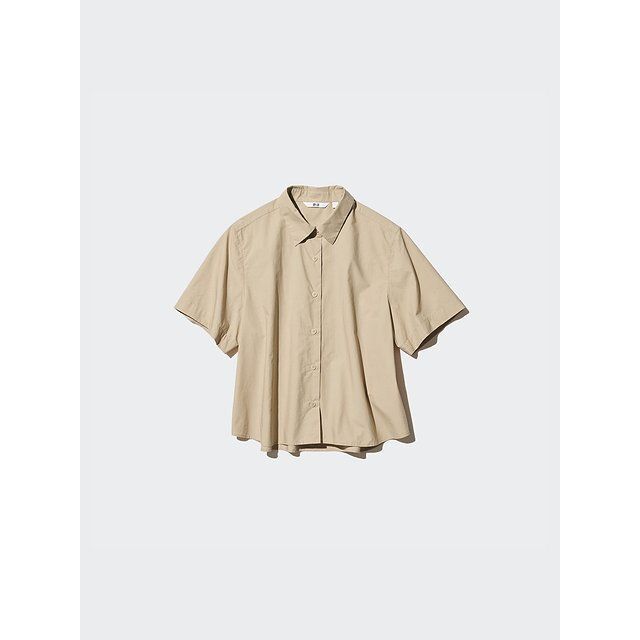 ユニクロのコットンショートシャツ