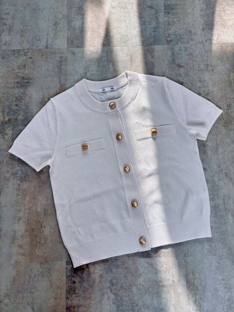 GU メタルボタンカーディガン OFF WHITE