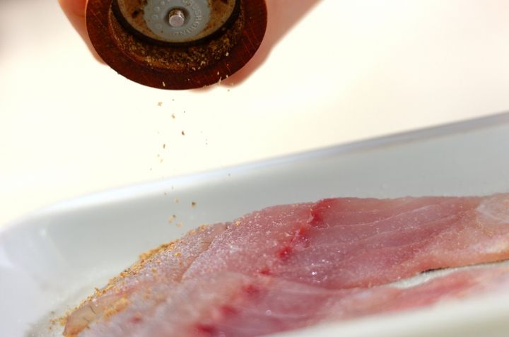 鯛のクリーム煮の下準備1