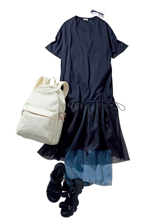 重ね着を楽しむカジュアル通勤コーデ