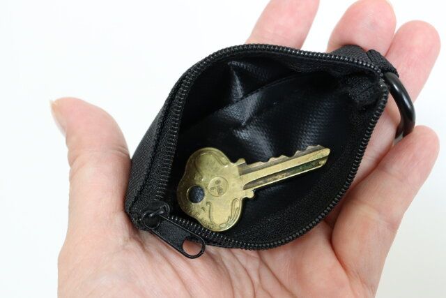 セリアの鍵が入るスリムコインケース オーバルカラビナ付き