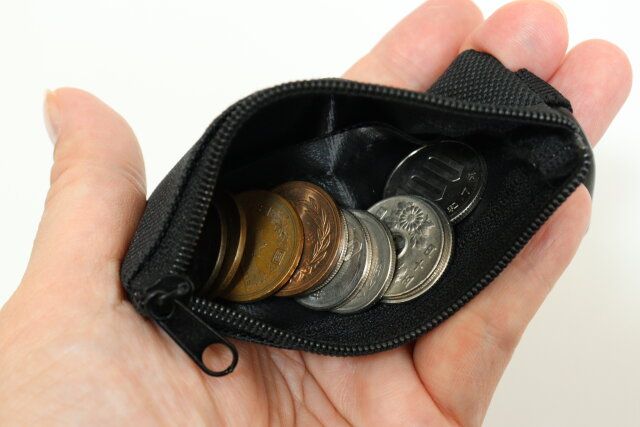 セリアのスリムコインケース オーバルカラビナ付きにコイン収納