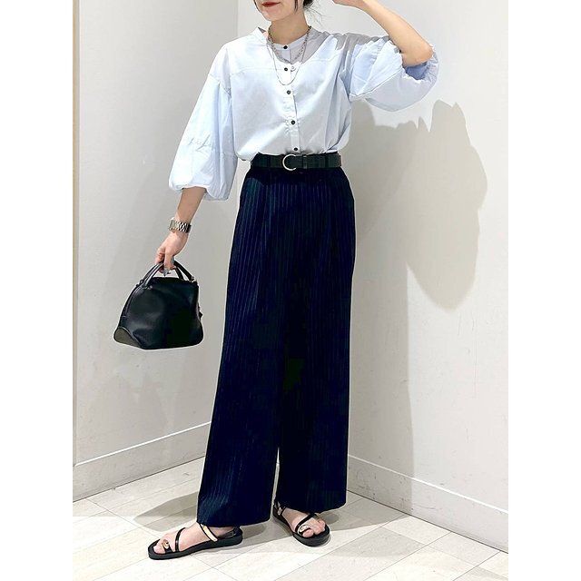 グローバルワークの袖バルーンブラウス8分袖