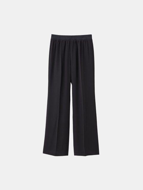 2025夏plst女性おすすめバックサテンイージーフレアパンツ