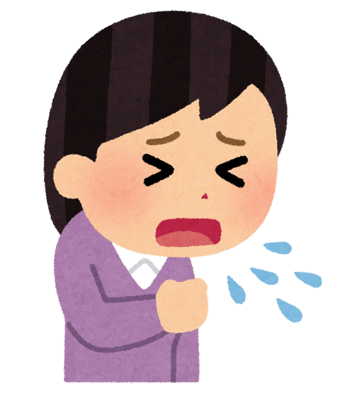 咳をする人のイラスト（女性） | かわいいフリー素材集 いらすとや