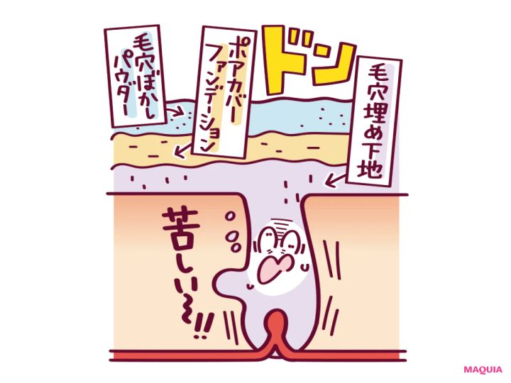 マキア 毛穴 メイク 隠す 友利新