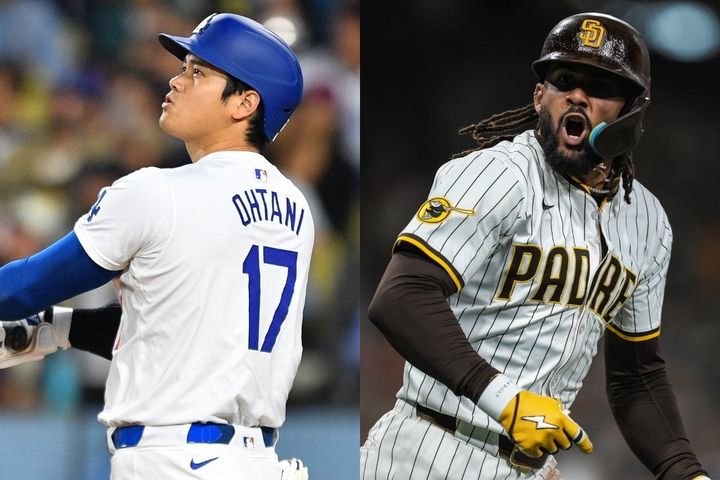 大谷翔平（左）とフェルナンド・タティスJr.（C）Getty Images