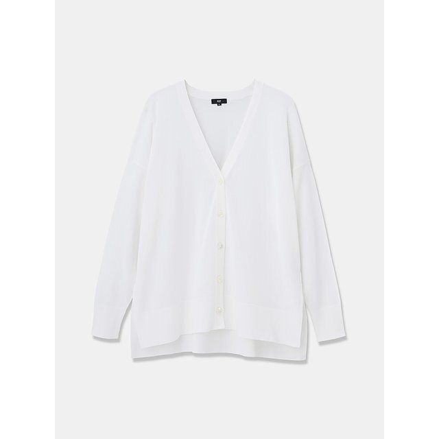 PLSTのコットンアセテートブレンドリラックスカーディガン