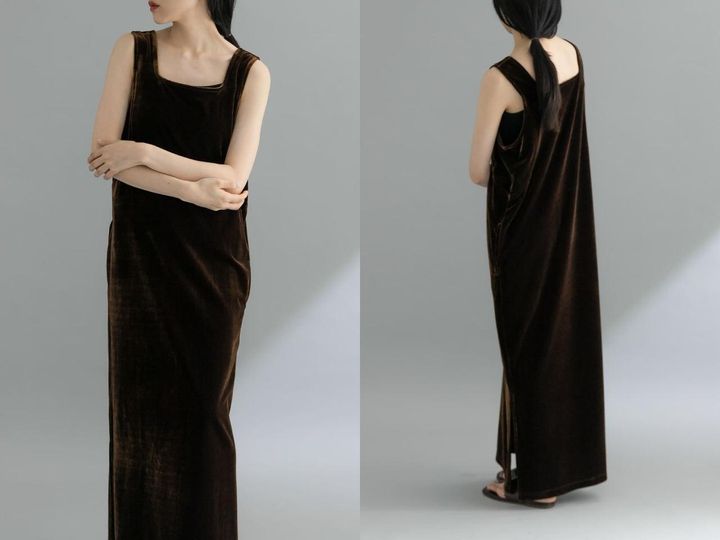 画像: 「ベロアスクエアワンピース」￥8,800 出典：KBF