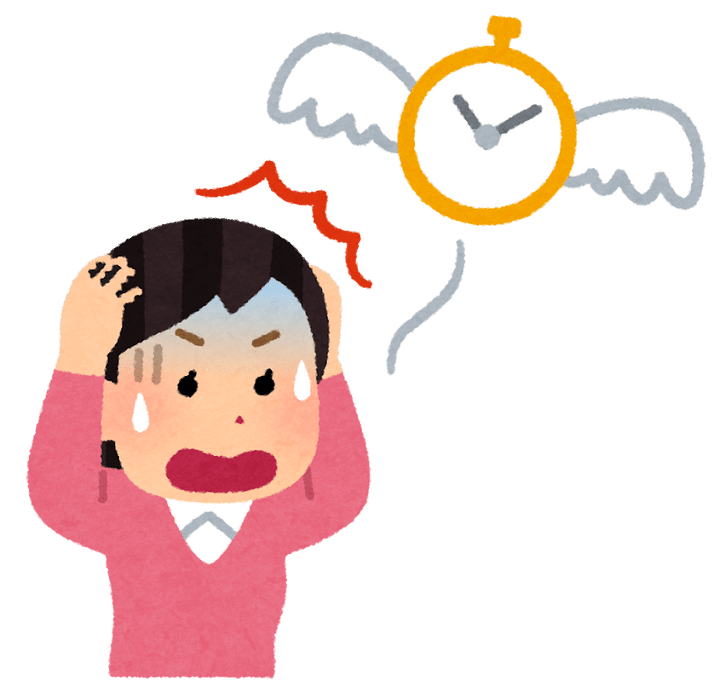 時間を忘れてしまった人のイラスト（女性） | かわいいフリー素材集 ...