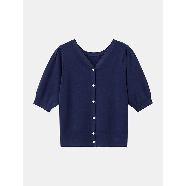 PLSTのUVカットレーヨンブレンド2WAYカーディガン