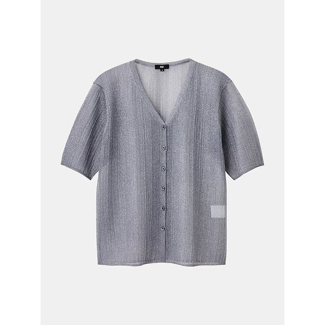 PLSTのグリッターシアーカーディガン