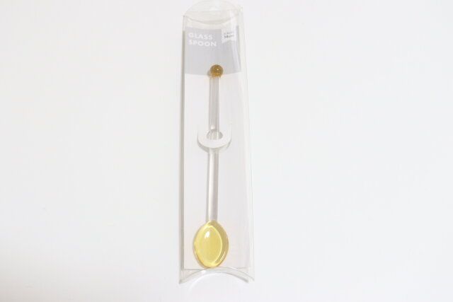 セリアのガラススプーンH14cmのパッケージ