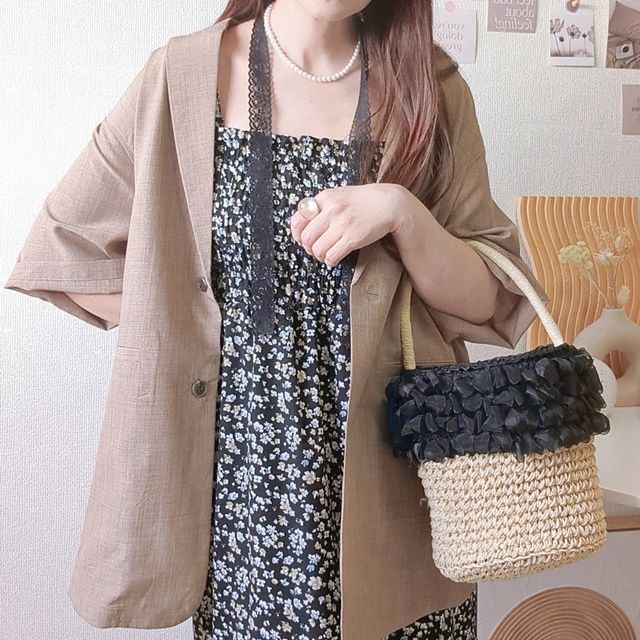 しまむら「テープ編み雑材トートバッグ」