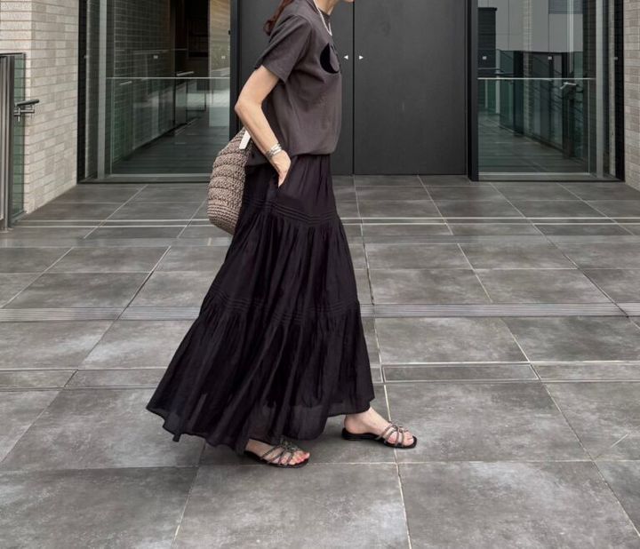 relume(JOURNAL STANDARD)のコットンボイルクリンクルティアードスカート