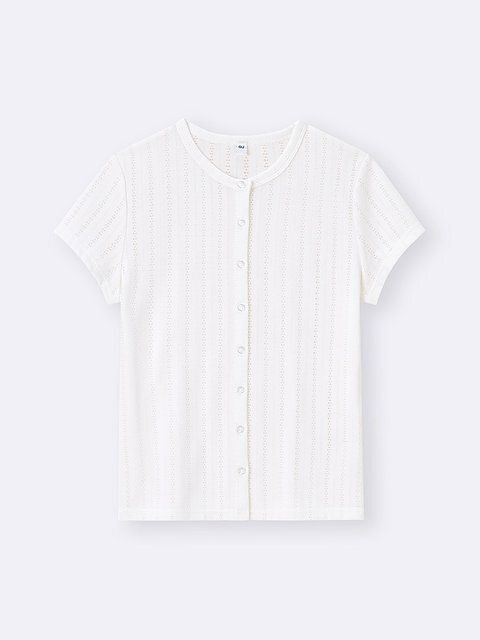 GUのフロントボタンポインテールT