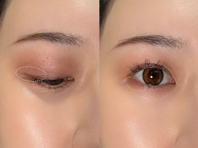 2色ブラウンの立体アイメイク