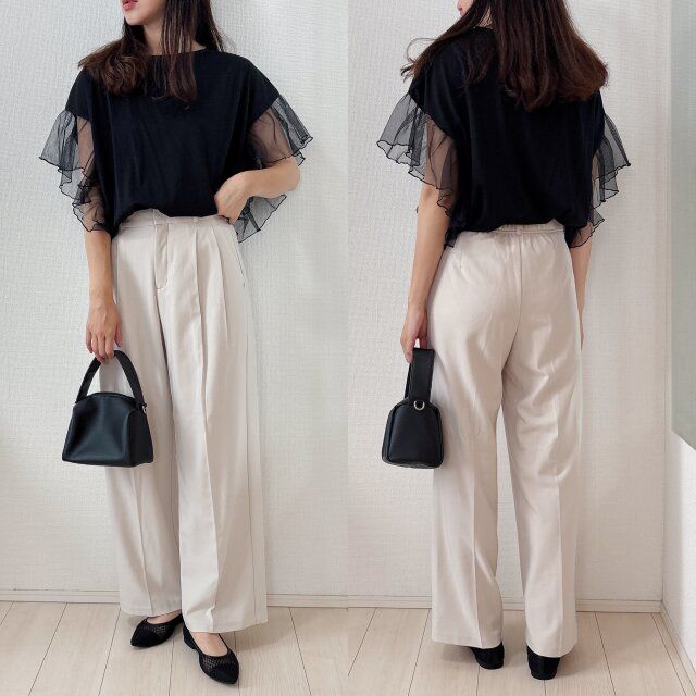 ワイドパンツでお仕事コーデにも