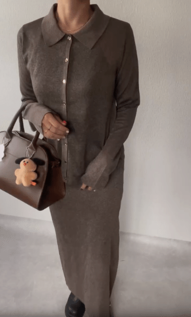 HDK＊エリツキシアーCDとHDK＊シアーニットナローSKを着たコーデ