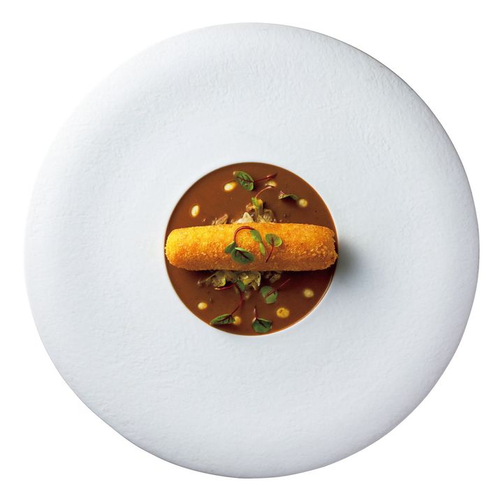 毛蟹のクリームコロッケ ソースシヴェ