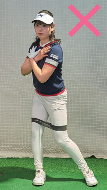 ドライバーの飛距離アップ！ゴムバンドで“下半身の使い方”をマスターする