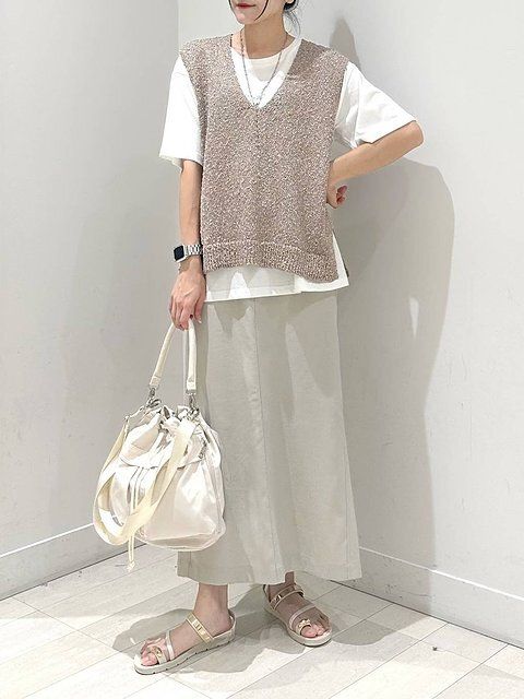 グローバルワークの冷感リネンIラインスカート