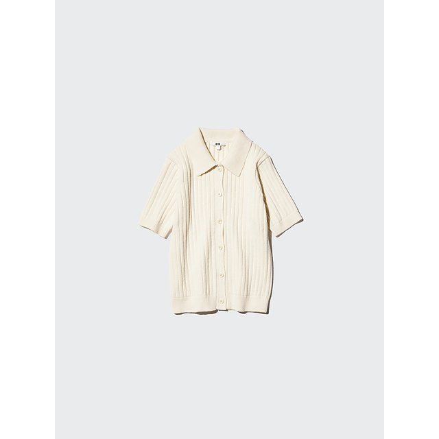 リブポロカーディガン