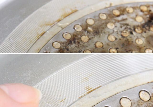 水回りの汚れ用掃除シート 使用前後比較