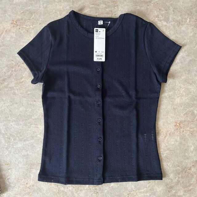GU フロントボタンポインテールT OSQ+E NAVY
