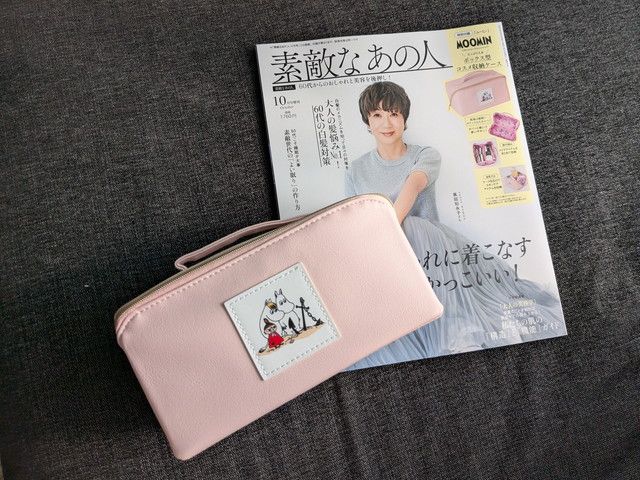 増刊：雑誌表紙とピンクのボックス型コスメ収納ケースのセット