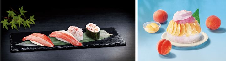 くら寿司「極上かに」フェア／とろける白桃氷