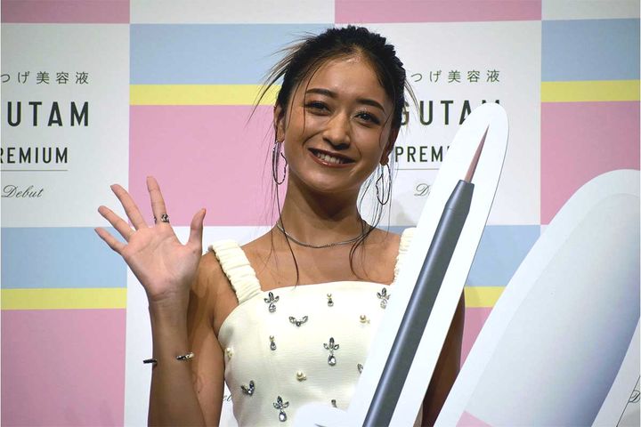 まつ毛美容液のイベントに出席したみちょぱさん（撮影：2024年8月、LASISA編集部）