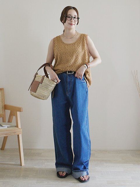 ワイドデニムコーデ1