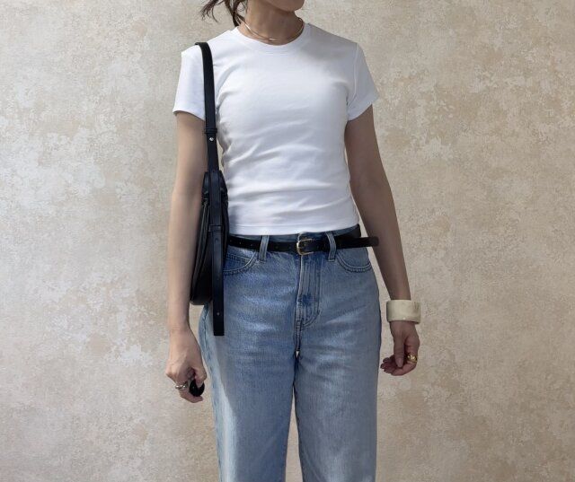 ユニクロ ミニT WHITE Sサイズ着用