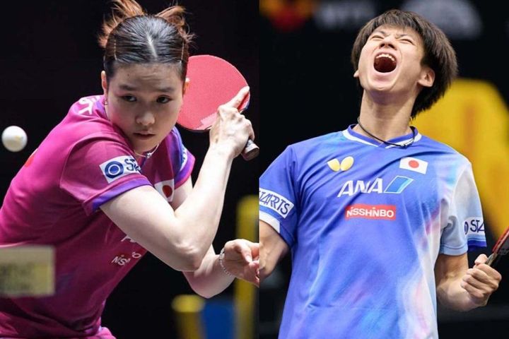 橋本帆乃香、戸上隼輔（C）WTT