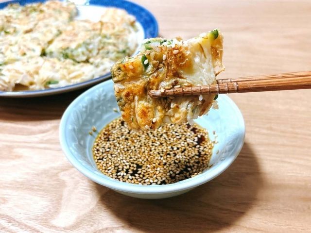 豆苗ともやしのチヂミ