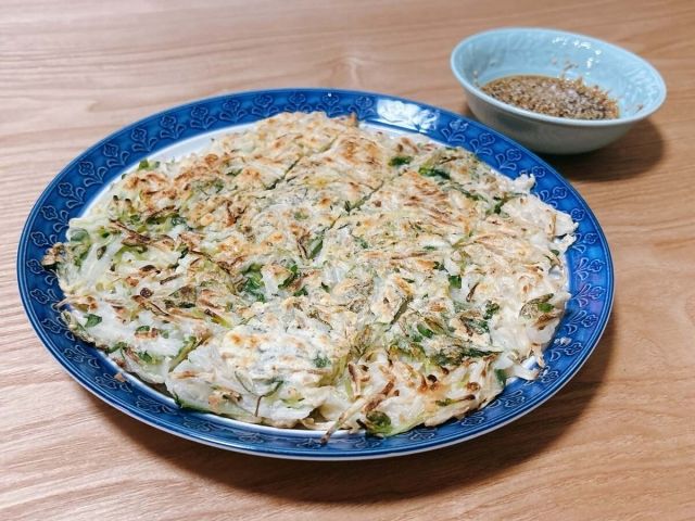 豆苗ともやしのチヂミ