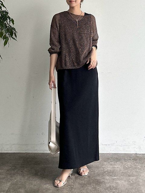 黒ノースリーブワンピースコーデ2