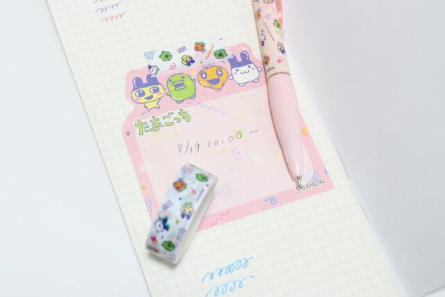 ダイソー たまごっち シャープペンシル（ピンク） 使用例