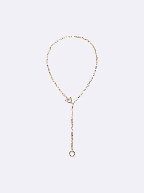 GU ラリエットチェーンサークルネックレス GOLD