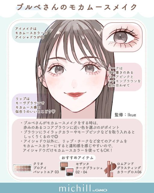 ブルべに合うモカムースメイク