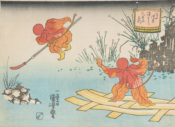 歌川国芳《ほふづきづくし 八そふとび》1842（天保13）年頃 中判錦絵 太田記念美術館