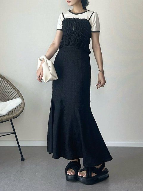 黒スカートコーデ2