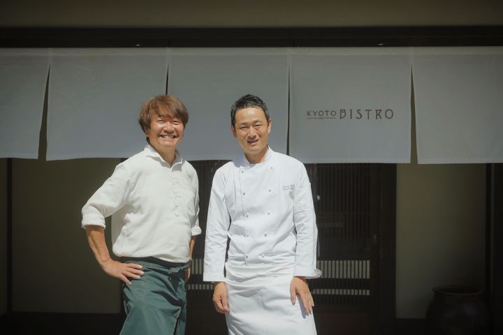 IL GHIOTTONE オーナーシェフ 笹島保弘（左）、パーク ハイアット 京都 総料理長 井料剛（右）