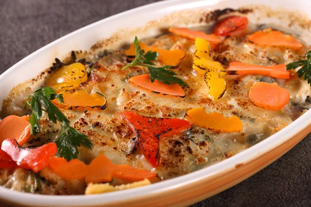 かぼちゃとほうれん草のグラタン