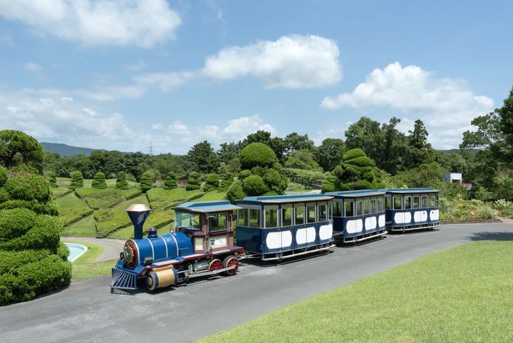 園内を約15分で一周できるフラワートレイン。1乗車 大人100円、子ども50円