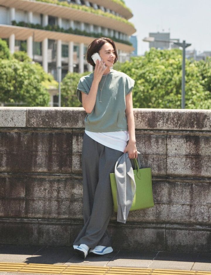 GUのグリーンTシャツ ¥990