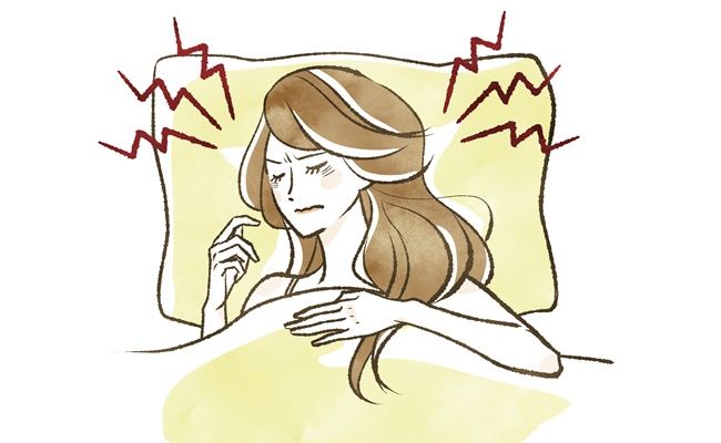 イライラや不安で眠れない女性